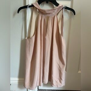 Lavender Brown Beige Tie neck Blouse